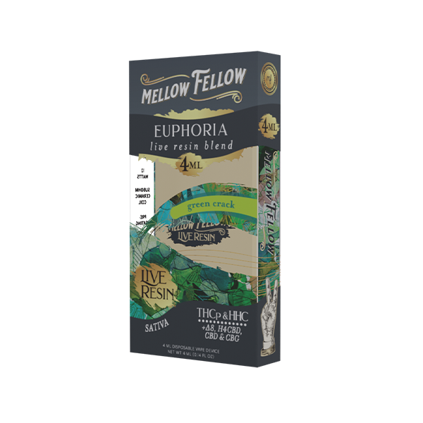 Euphoria Blend 4ml Live Resin Disposable Vape - Green Crack (Sativa)